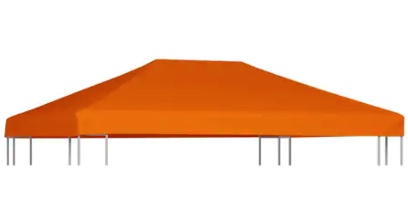 Copertina acoperis pavilion de petrecere, vidaXL, Poliester, 4 x 3 m, 310g/m2, Portocaliu