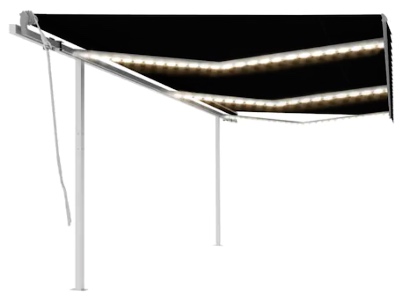 Copertina retractabila vidaXL, Tesatura, 6 x 3.5 m, Antracit