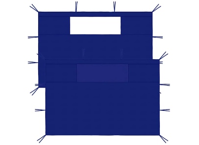 2 Pereti laterali pavilion gradina, albastru, 4x2, cu ferestre